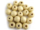Korale drewniane 25mm NATURALNE HURT 1kg koraliki lakierowane z dużą dziurką paciorki makrama hurtownia korali
