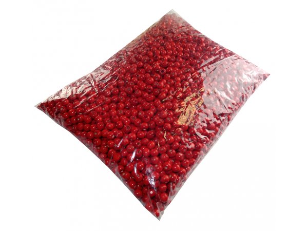 Korale drewniane 10mm RED CZERWONE HURT 1kg koraliki lakierowane z dużą dziurką paciorki makrama