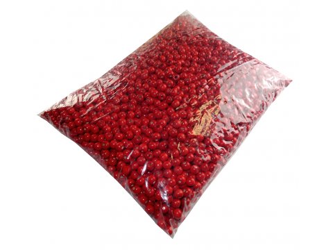 Korale drewniane 10mm RED CZERWONE HURT 1kg koraliki lakierowane z dużą dziurką paciorki makrama