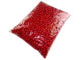 Korale drewniane 12mm RED CZERWONE 100g koraliki lakierowane z dużą dziurką paciorki makrama pasmanteria GOLD-POL