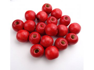 Korale drewniane 16mm RED...