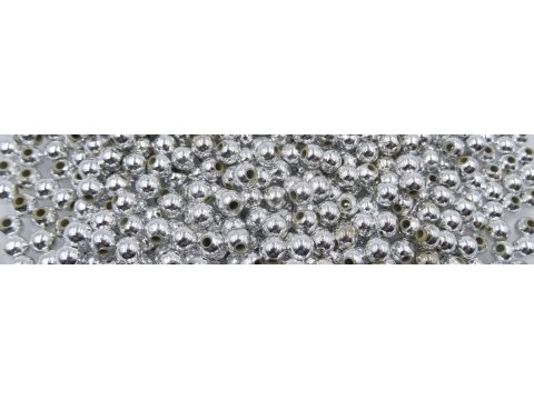 Korale 5mm JASNE SREBRO cena za HURT 500g koraliki metalik plastikowe drobne sklep warszawa