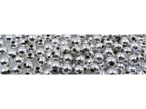 Korale 6mm JASNE SREBRO cena za HURT 500g koraliki metalik plastikowe drobne sklep warszawa