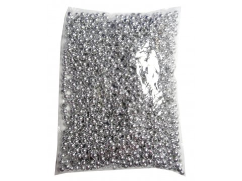 Korale 8mm JASNE SREBRO cena za HURT 500g koraliki metalik plastikowe drobne sklep warszawa