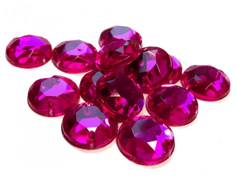 KÓŁKO 10 mm kamienie akrylowe 8-CIEMNY RÓŻ 144sztuk kryształki diamenciki do przyszycia