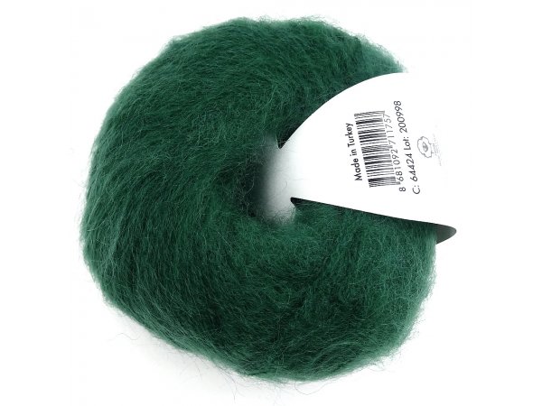SUPER KID MOHAIR włóczka Gazzal 24 ZIELONY CIEMNY LAS cena za 25g 237m moher na szale estońskie pasmanteria z włóczkami