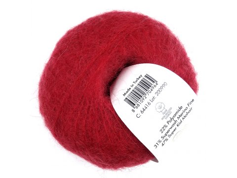 SUPER KID MOHAIR włóczka Gazzal 16 CZERWONY cena za 25g 237m moher na szale estońskie najtaniej Warszawa