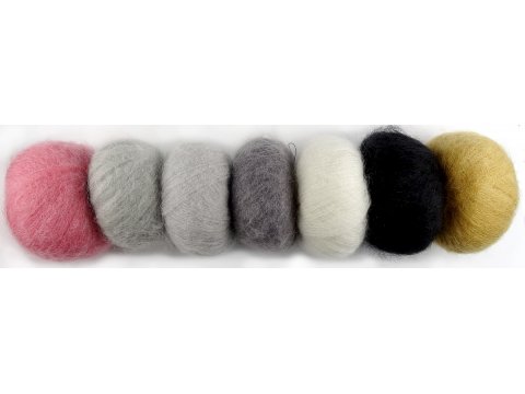 NEW SUPER KID MOHAIR włóczka Gazzal 8 ECRU CIEMNE cena za 25g 237m moher na szale estońskie