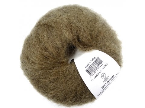 NEW SUPER KID MOHAIR włóczka Gazzal 3 BRĄZ JASNY SPŁOWIAŁY cena za 25g 237m moher na szale estońskie