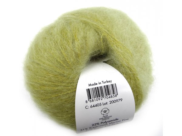 SUPER KID MOHAIR włóczka Gazzal 5 JASNA OLIWKA 5 cena za 25g 237m moher na szale estońskie sklep z włóczkami Warszawa