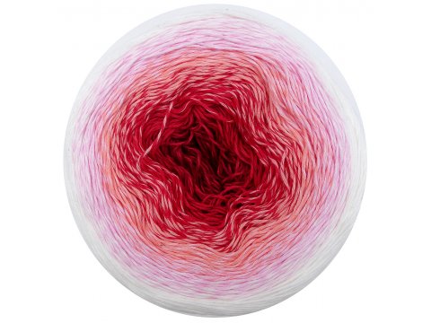ROSEGARDEN 304 BIAŁY/CZERWONY 100% BAWEŁNA włóczka YarnArt 250g 1000m cienka włóczka ombre na chusty cieni