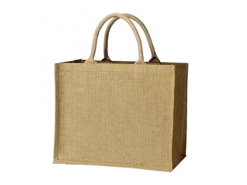 Torba jutowa EKO bag LAMINOWANA 42cm x 36cm sztywna ze sztywnymi rączkami do ozdabiania