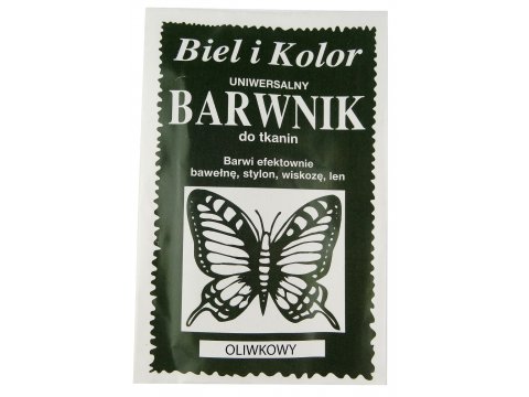 OLIWKOWY barwnik do farbowania tkanin cena za 1 saszetkę BIEL I KOLOR farba do ubrań