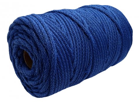 Sznurek 5mm dziany 100% bawełniany 35-ROYAL BLUE 100m z rdzeniem bawełnianym BY GOLD-POL hurtownia sznurków War