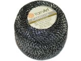 CAMELLIA 20g 190m CZARNY/SREBRNY 412 kordonek metalizowany YarnArt hurtownia kordonków Warszawa