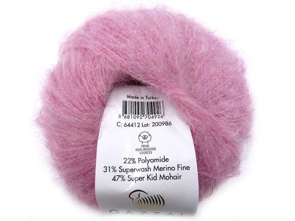 SUPER KID MOHAIR włóczka Gazzal 12 RÓŻ JASNYcena za 25g 237m moher na szale estońskie tania włóczka