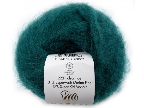 SUPER KID MOHAIR włóczka Gazzal 18 ZIELONY BUTELKA CIEMNA  cena za 25g 237m moher na szale estońskie tanie włóczki Warszawa