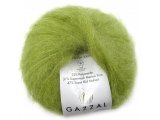 NEW SUPER KID MOHAIR włóczka Gazzal 22 ZIELONA LIMONKA CIEMNY cena za 25g 237m moher na szale estońskie