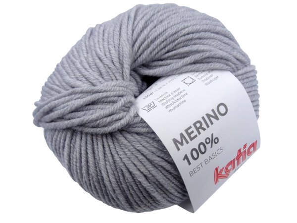 MERINO 100% 505 SZARY włóczka Katia 50g 102m 100% wełna merynos sklep z włóczkami wełnianymi dla dzieci nie gryz