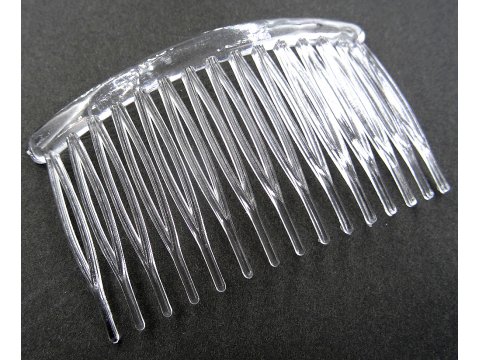 Grzebień 12szt PRZEZROCZYSTY plastikowy cena za  grzebyk bezbarwny do koka woalki włosów sklep GOLD-POL