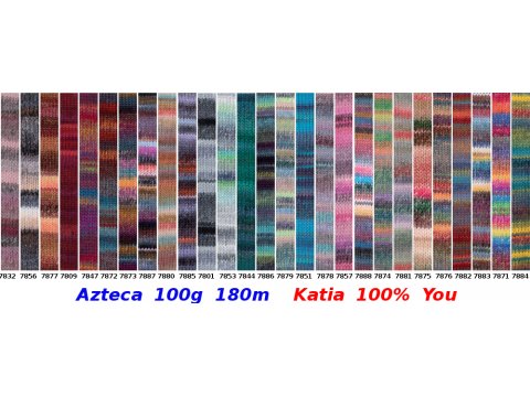 AZTECA 7884 MIX TĘCZA ZIELENIE włóczka mix wełny KATIA 100g 270m mix wełny nowe kolory sklep GOLD
