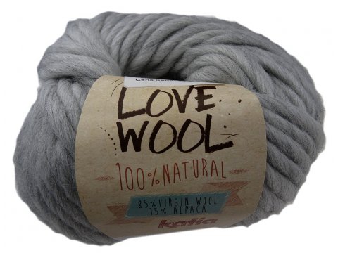 LOVE WOOL 106 SZARY włóczka KATIA cen za 100g 50m sklep internetowy z włóczkami wełna czesankowa sklep z włóczkami Kati