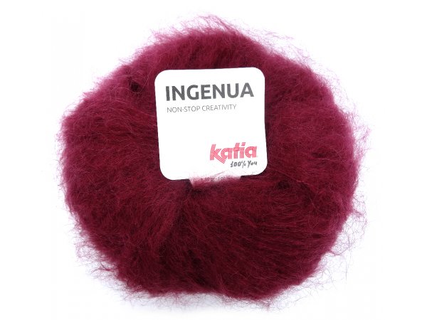 INGENUA 19 BORDO WIŚNIOWY włóczka KATIA 50g 140m włóczki mohair delikatny milutki moherek sklep internetowy z włócz