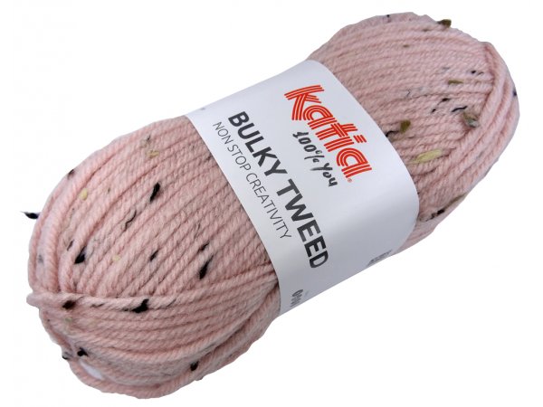 BULKY TWEED 204 RÓŻ JASNY PASTEL włóczka KATIA 100g 150m włóczki typu shetland nie gryzie sklep internetowy z włóczka