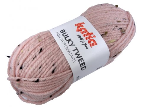 BULKY TWEED 204 RÓŻ JASNY PASTEL włóczka KATIA 100g 150m włóczki typu shetland nie gryzie sklep internetowy z włóczka