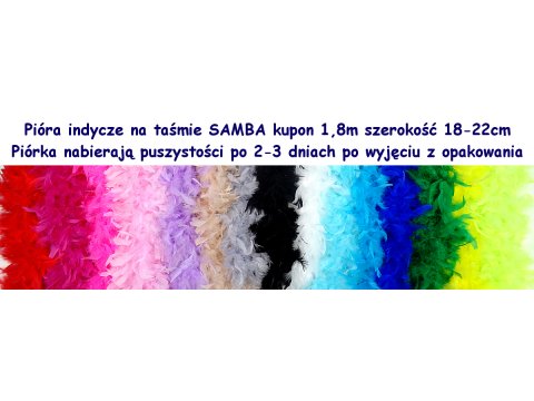 Szal boa wzór SAMBA by GOLD-POL ŻÓŁTY FLUO INTENSYWNY pióra naturalne 1szt/1,8m szale z piór oryginalne 18cm hurtownia warszawa