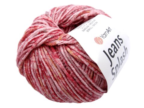 Jeans Splash 941 MIX RED włóczka YarnArt turecka bawełna dla dzieci na sweterki wielokolorowa cieniowana