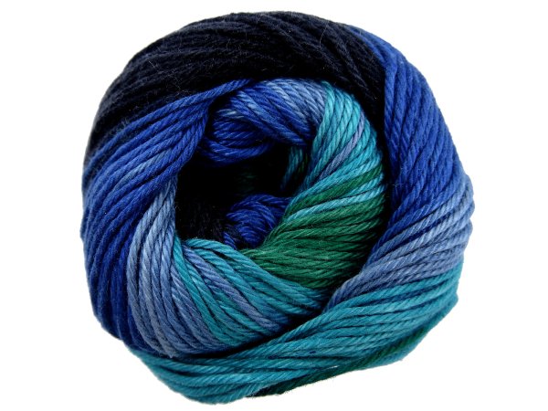 Camilla Batik 113 MIX BLUE  MINT BLACK 100g 260m włóczka MTP ombre wielokolorowa bawełna dla dzieci na sweterek czapkę szalik