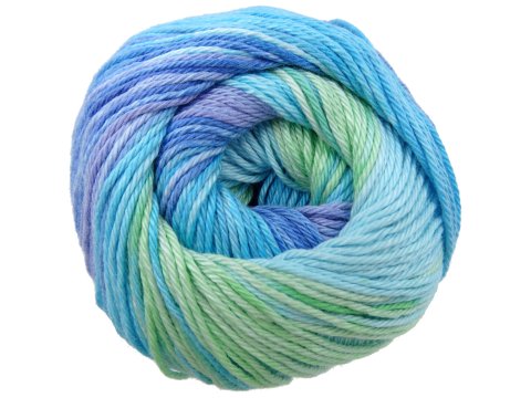 Camilla Batik 102 MIX BLUE AQUA MINT 100g 260m włóczka MTP ombre wielokolorowa bawełna dla dzieci na sweterek czapkę szalik
