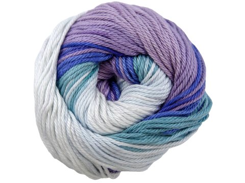 Camilla Batik 103 MIX WHITE VIOLET BLUE 100g 260m włóczka MTP ombre wielokolorowa bawełna dla dzieci na sweterek czapkę szalik