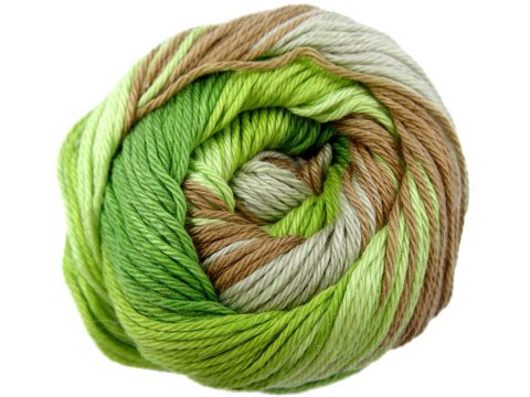 Camilla Batik 115 MIX GREEN BROWN 100g 260m włóczka MTP ombre wielokolorowa bawełna dla dzieci na sweterek czapkę szalik