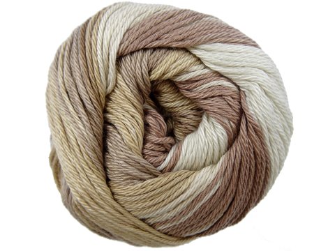 Camilla Batik 111 MIX WHITE BEIGE BROWN 100g 260m włóczka MTP ombre wielokolorowa bawełna dla dzieci na sweterek czapkę szalik