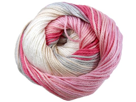 Camilla Batik 109 MIX WHITE PINK GREY 100g 260m włóczka MTP ombre wielokolorowa bawełna dla dzieci na sweterek czapkę szalik