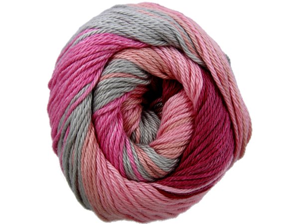 Camilla Batik 116 MIX PINK GREY 100g 260m włóczka MTP ombre wielokolorowa bawełna dla dzieci na sweterek czapkę szalik