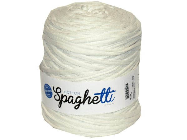 Spaghetti cotton ECRU KREM cena za 1 sztukę około 120m włóczka z recyklingu t-shirt nici bawełna