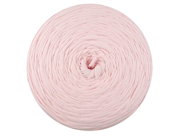 Spaghetti cotton RÓŻ NAJJAŚNIEJSZY PASTELOWY cena za 1 sztukę około 120m włóczka z recyklingu t-shirt nici bawełna s
