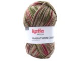 Marathon Chrome 102 MIX BEIGE RED OLIVE 100g 250m włóczka Katia cienka wełna z akrylem typu schetland melanż OUTLET