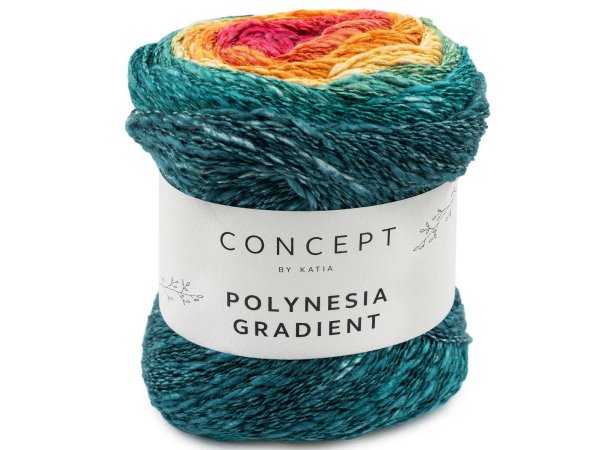 Polynesia Gradient 305 MIX MORSKI ORANGE włóczka katia 200g 660m włóczki ombre cieniowane wielokolorowe chusty bluzeczki