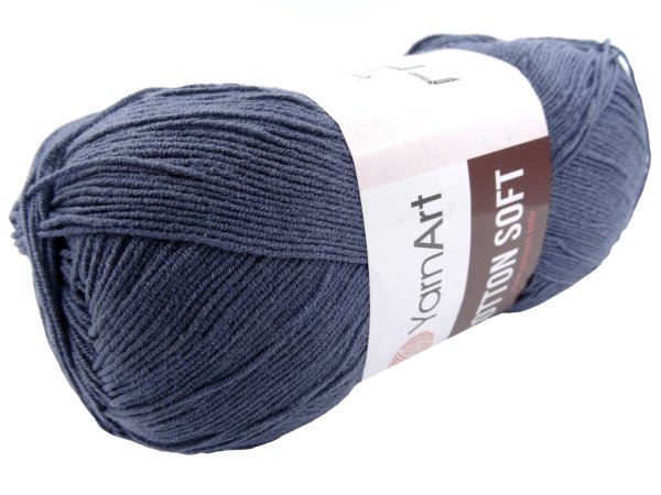 COTTON SOFT 45 SZARY GRAFIT 100g 600m YarnArt włóczka cieńka bawełna na obrusy serwety i sweterki