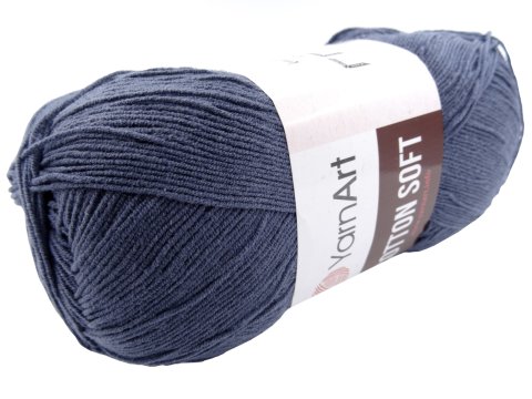 COTTON SOFT 45 SZARY GRAFIT 100g 600m YarnArt włóczka cieńka bawełna na obrusy serwety i sweterki