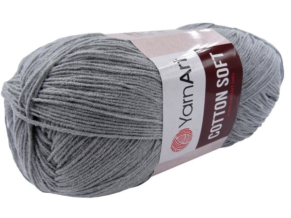 COTTON SOFT 46 SZARY 100g 600m YarnArt włóczka cieńka bawełna na obrusy serwety i sweterki