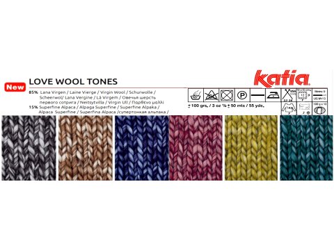 LOVE WOOL TONES 203 MELANŻ MORSKI BŁĘKITNY włóczka KATIA 100g 50m sklep z włóczkami wełna czesankowa z alpacą 100%wełny