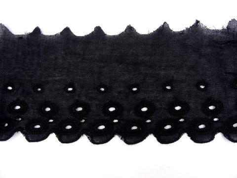 90mm 9cm Haft na bawełnie CZARNY cena za 1m hafty batyst haftowany angielski koronka brzegowa szwajcarska
