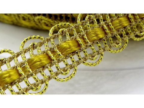 11mm Taśma ZŁOTA cena za 25m tasiemka ozdobna dekoracyjna do obszycia