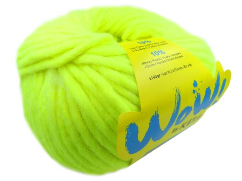 WoW Chunky 72 NEON YELLOW włóczka KATIA 100g 75m sklep z włóczkami melanżowa wełna czesankowa z alpacą mix wełny