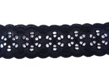 40mm Haft na bawełnie CZARNY/CZARNE wstawka cena za 1m haft angielski koronka brzegowa